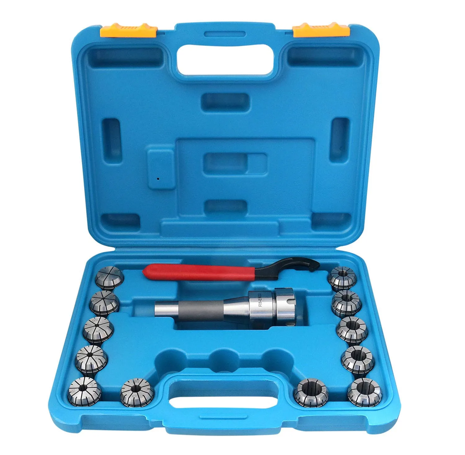 12Pcs Er-32 Collet Set Plus 1Pc R8 Bridgeport Shank Holder and Wrench Gifts Box Hand Tools,Home Improvement Workholding Devices