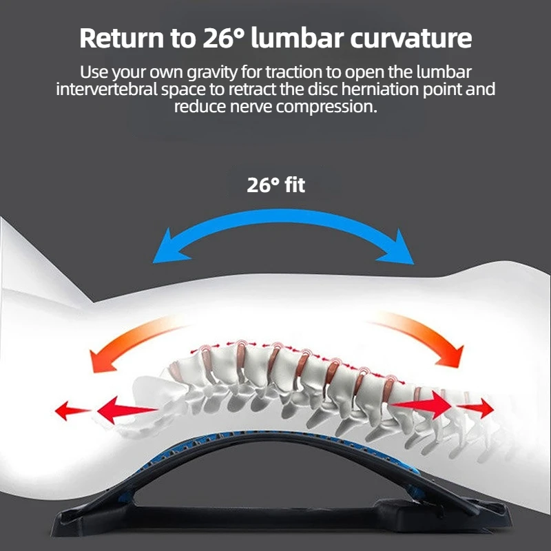 Magnetic Therapy Back Stretcher Lumbar Massager Pain Relief Device Indoor Fitness Equipment Lumbar Traction For Pain Relief