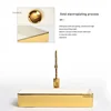 Luxury Gold Ceramic Tabletop Bathroom Sinks Home Hotel European Minimalist Household Washbasin Square Bathroom Wash Basins d 5