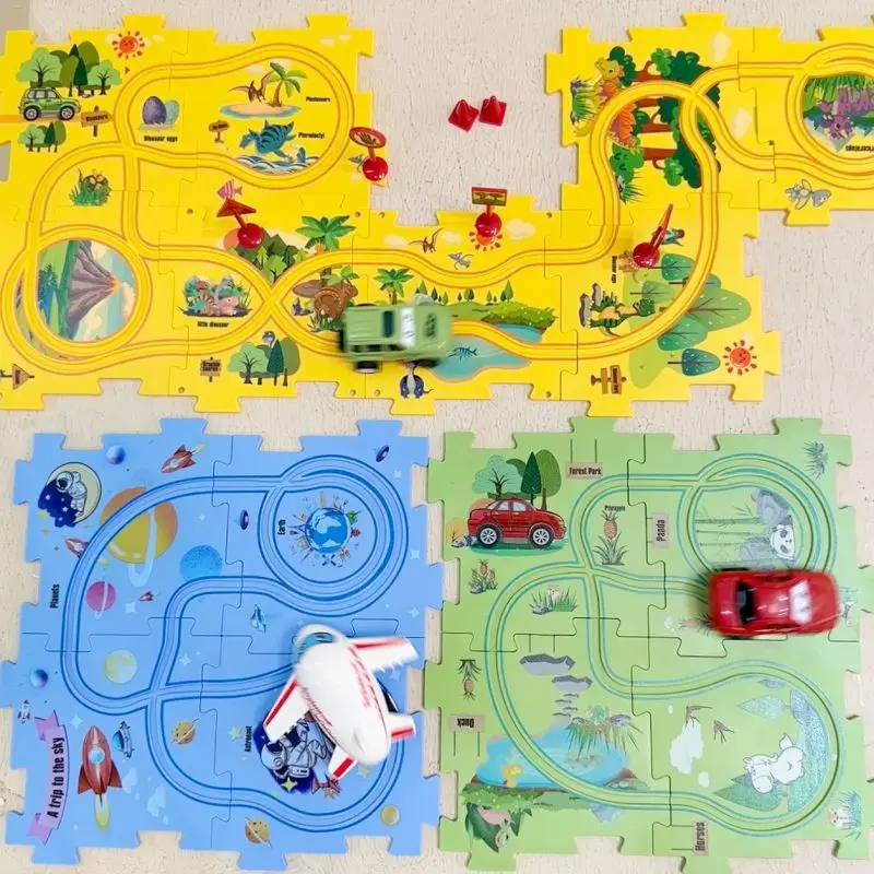 Puzzles for Kids DIY Assembly of Electric Tram Automatic Track City Scene Construction of Puzzle for Kids 4