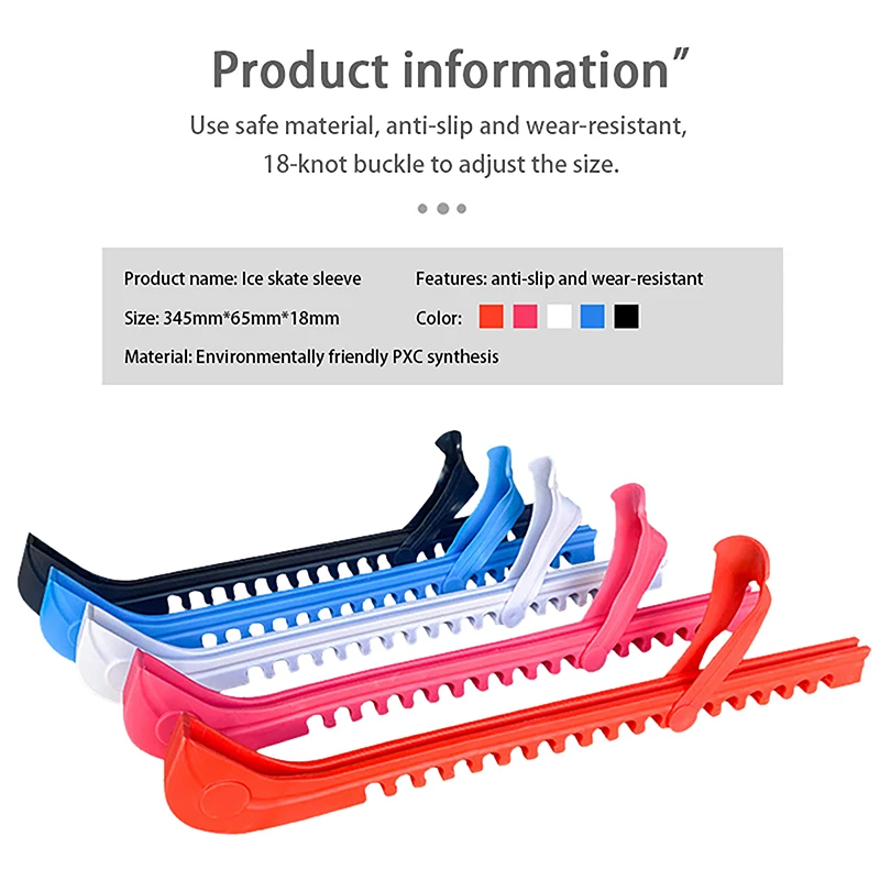 1Pair Ice Skates Skating Blades Protector Shoes Guards Practical Covers Adjustable Protective Case Plastic Blade Sleeve