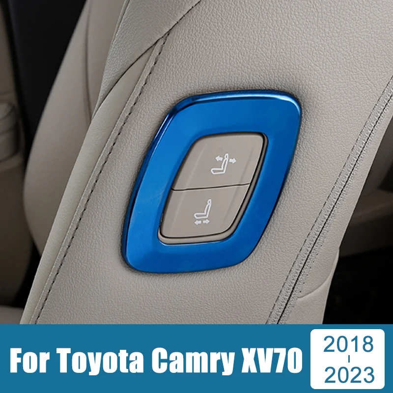 

Car Accessories For Toyota Camry XV70 2018-2020 2021 2022 2023 Stainless Co-pilot Seat Adjust Switch Button Trim Cover Sticker