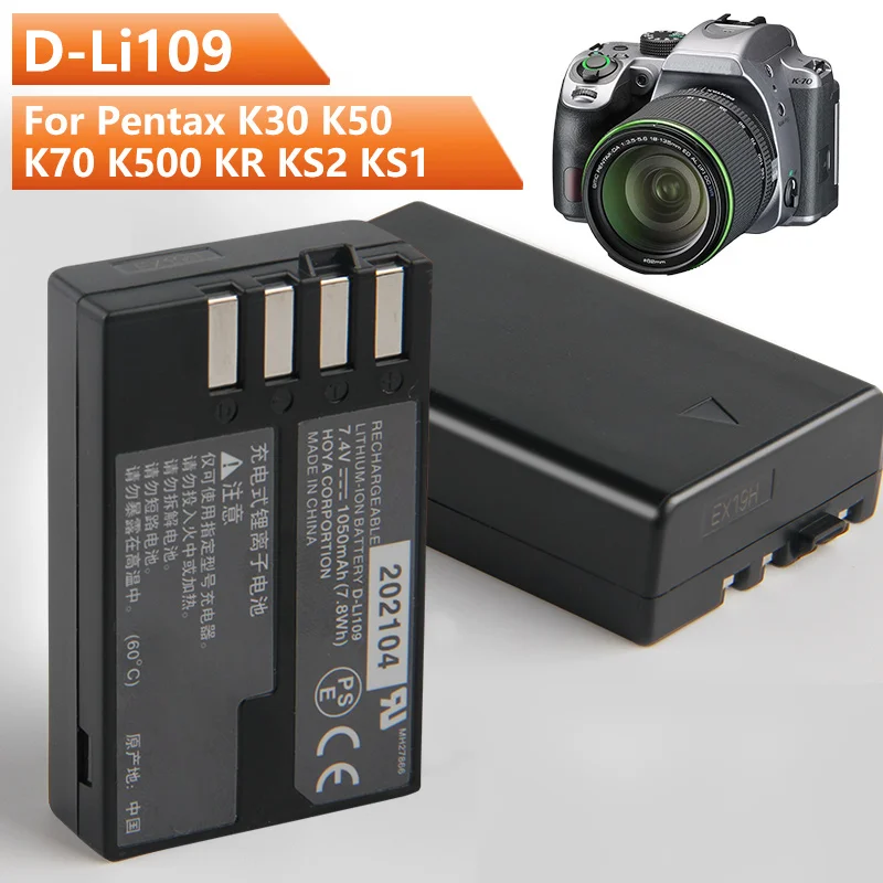 D-Li109 Originale Della Batteria Della Sostituzione Per Pentax K30 K50 K70 K500 Kr Ks2 Ks1 K-30 K-50 K-70 K-500 K-R K-S2 1050Mah