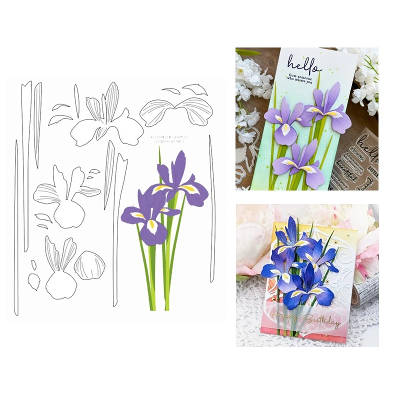 

New July 2023 Into the Blooms Iris Metal Cutting Dies Scrapbooking for Paper Making Frames Card Craft no Stamp