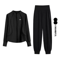DRUR M-4XL – survêtement deux pièces pour femmes, coupe ample, ensembles de course, vestes d'entraînement à manches longues et pantalons de survêtement avec poche, Streetwear 2
