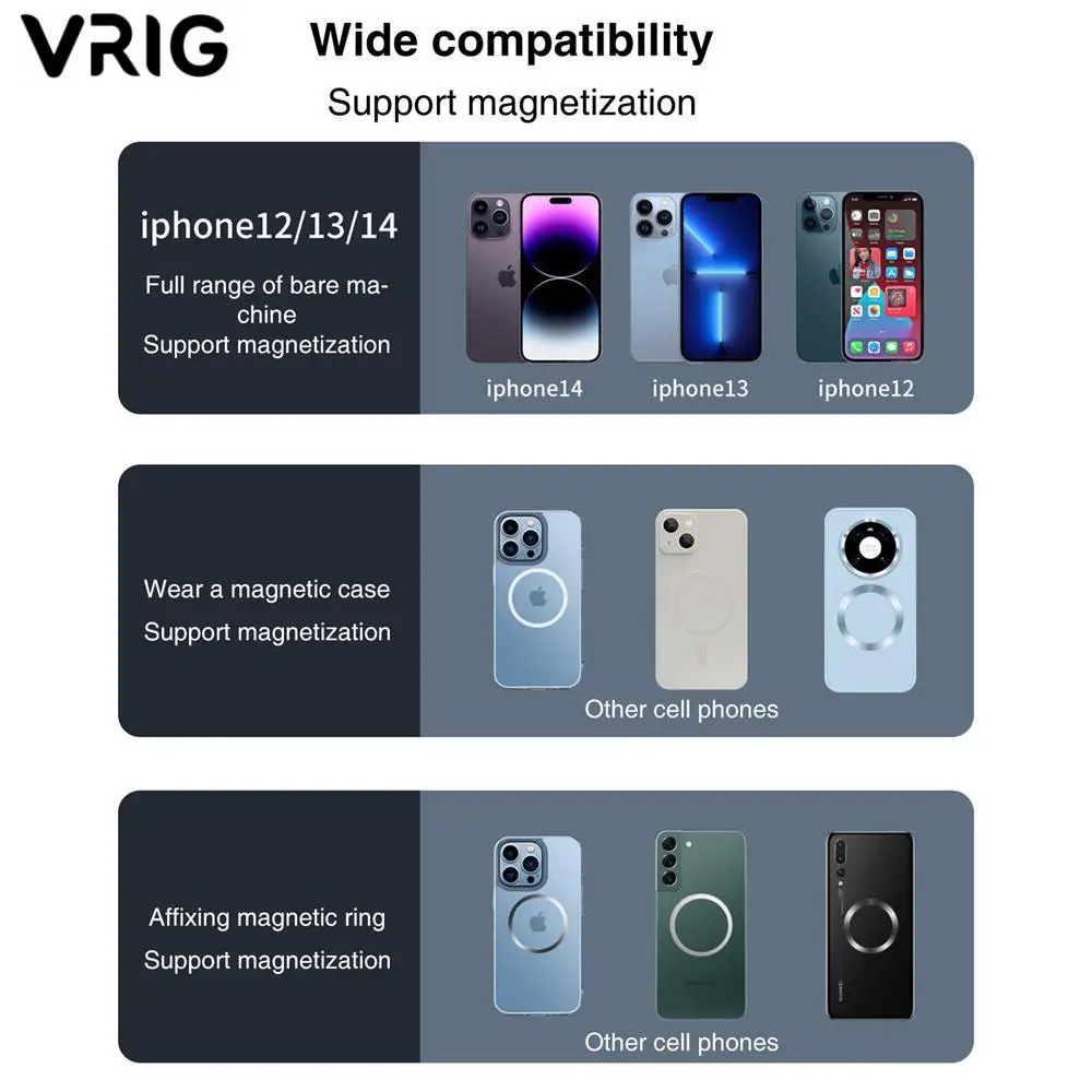 VRIG Desktop Wireless Charging Magnetic Phone Stand for Magsafe Phone Holder for Iphone 15 14 13 12 Serie Android Phone Mount