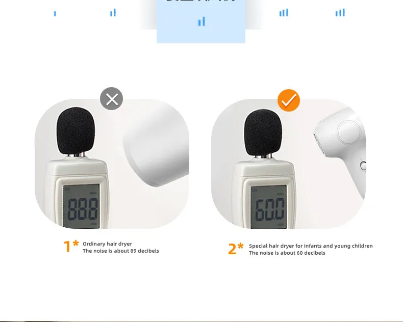 Children's wireless hair dryer, silent, intelligent and constant temperature, co
