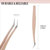 MJ 1 Pcs Eyelash Extension Tweezers Stainless Steel 3D Accurate Clip Eyelashes Tweezers Lash Extensions Supplies Set Tool 4