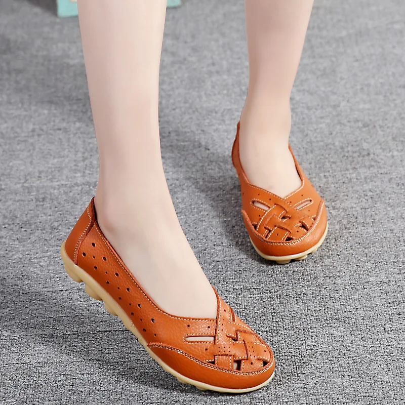 Women Shoes Flats Soft Leather Shoes Woman Loafers Oxford Ladies Shoes For Women White Shoes Plus Size 35-44