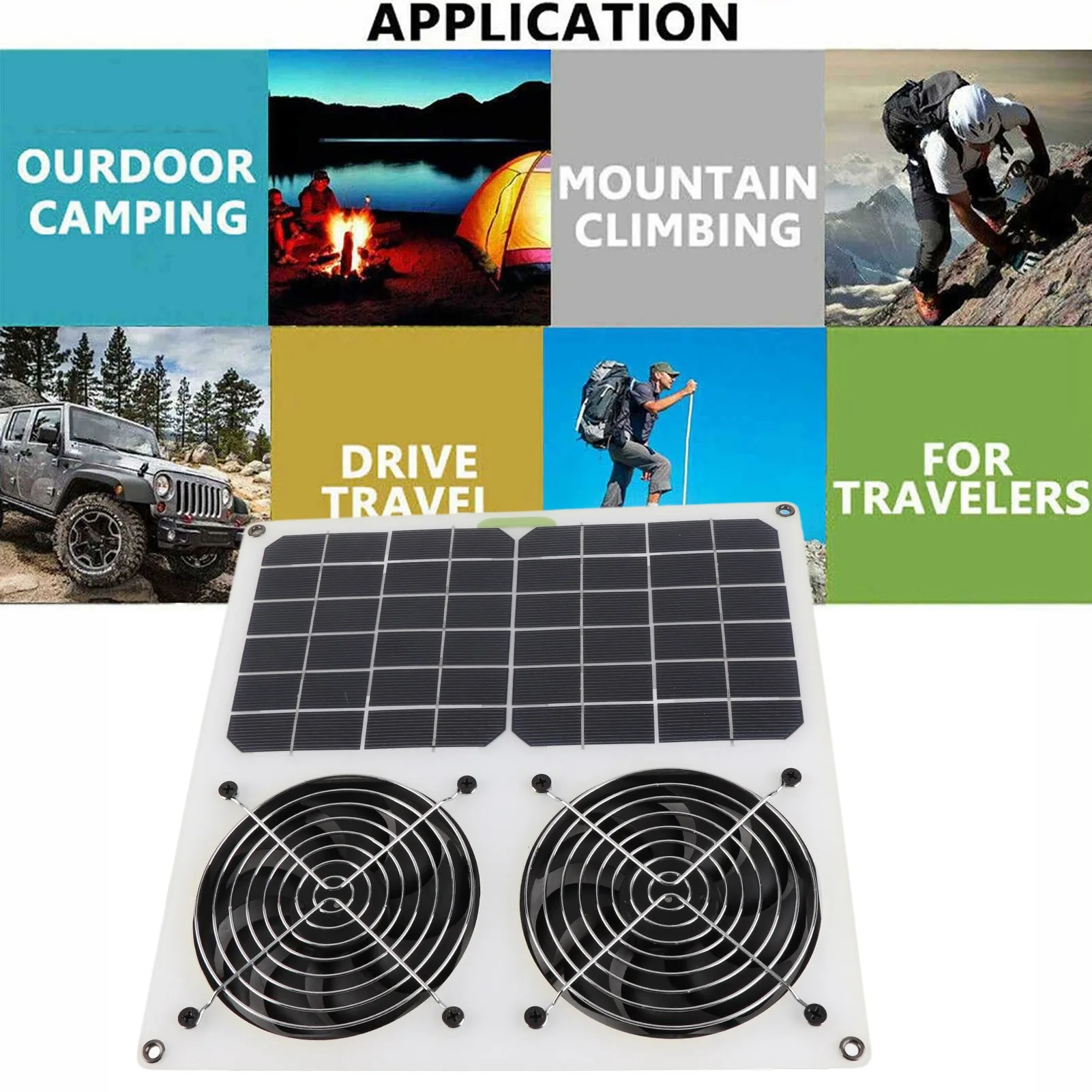 Produktbild von Solar Lüfter-Set Für Gewächshaus – 100 W, Wasserdicht, 3000 U/min, Mit Solarpanel, Für Hühnerstall, Schuppen & Wohnmobil