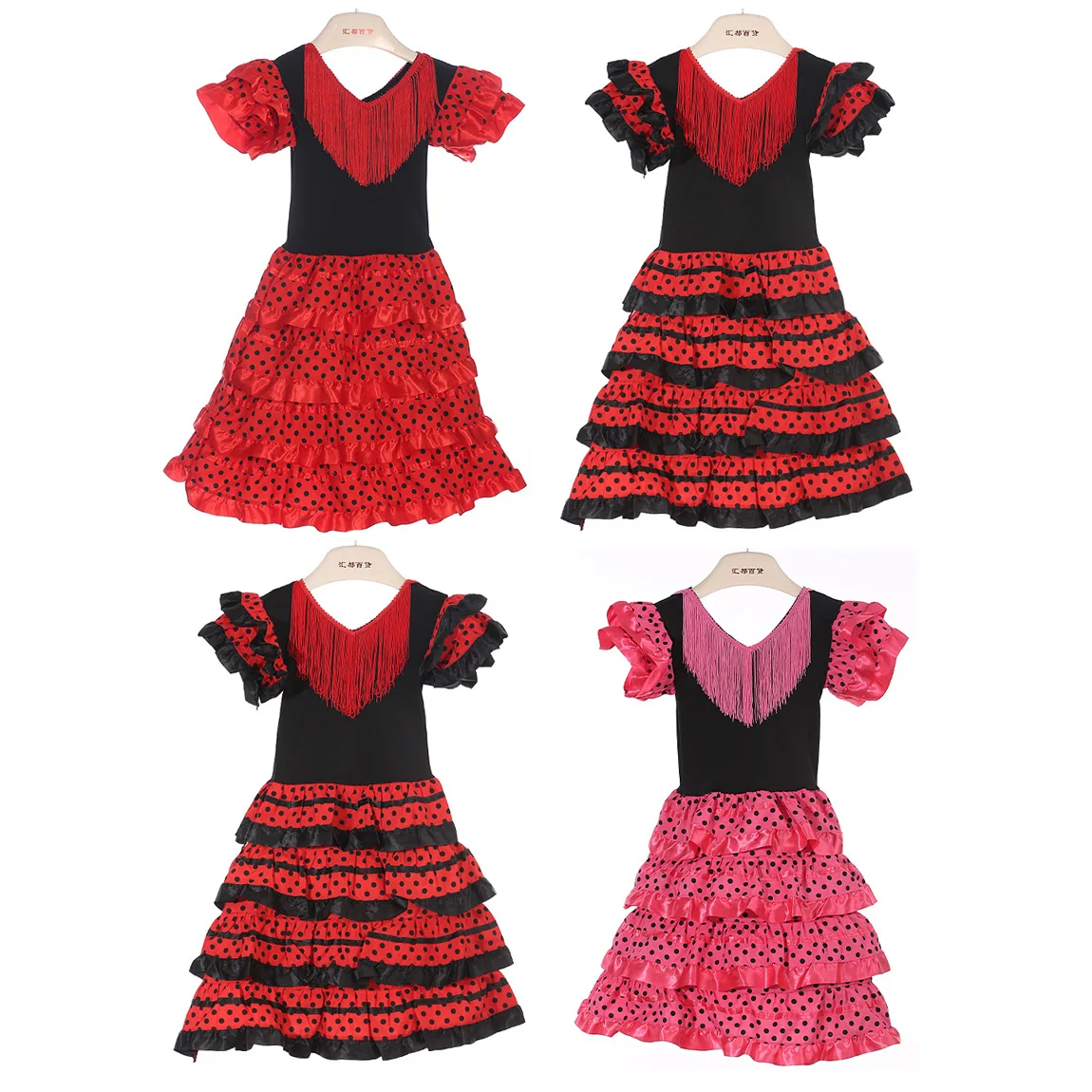 Traditional Spanish Flamenco Dance Dress For Girls Classic