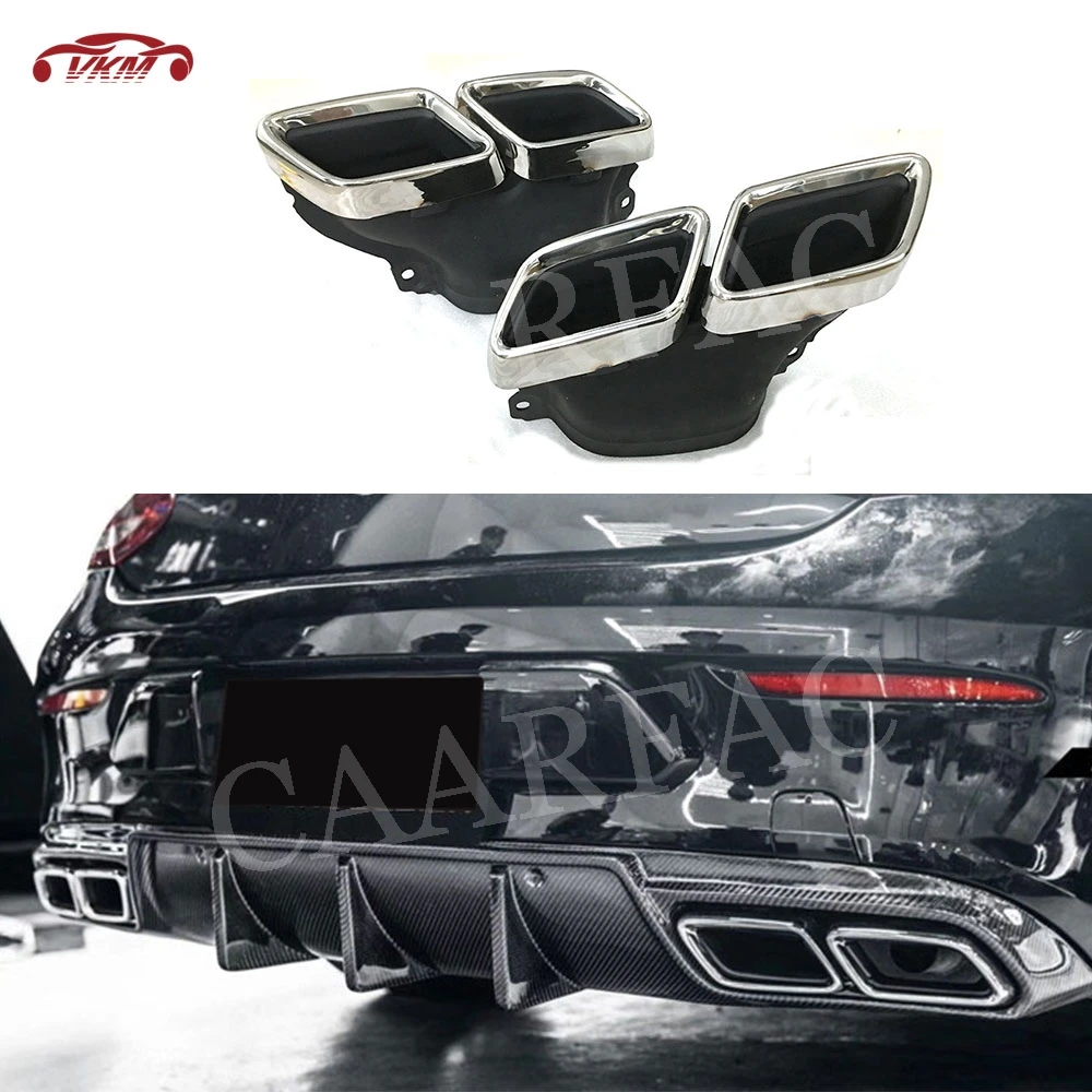 

2pcs Stainless Steel Car Exhaust Pipe Muffler Tips For Mercedes Benz C Class W205 C300 C26 0 C180 W212 Four Outlet Accessories