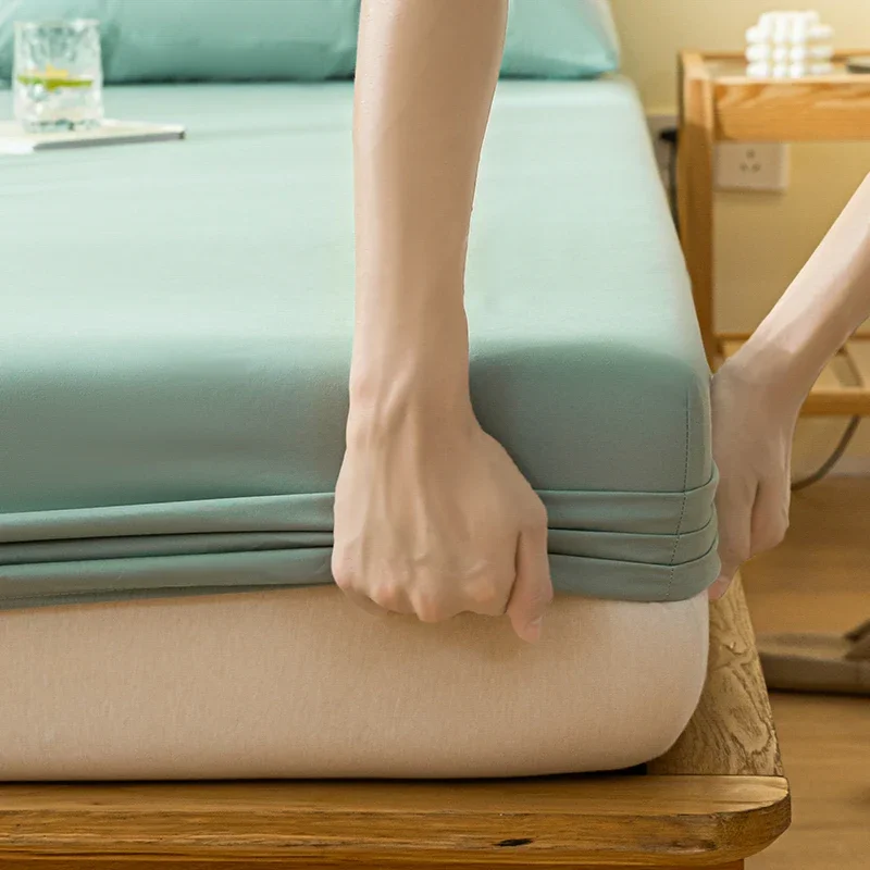 Waterproof Fitted Sheet Single Double King Size Mattress Cover 90x200 160x200 200x220 With Elastic Band Bed Sheet 4
