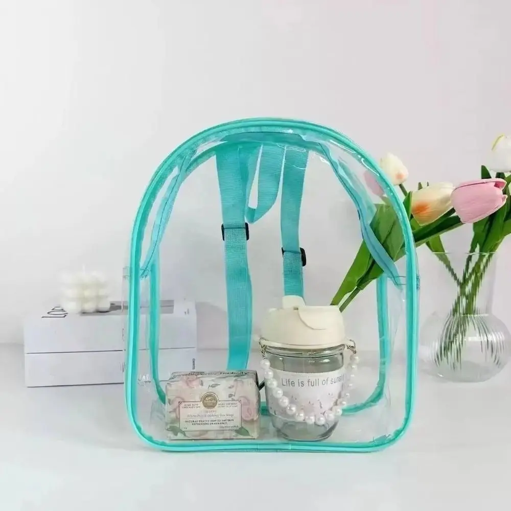 PVC Children Backpack Double Shoulder Design Snack Storage Storage Gift Bag Zipper Closure Toy Storage Transparent Backpack 3