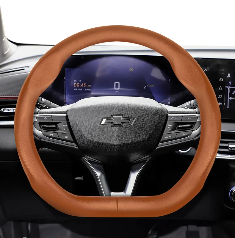 Für Chevrolet D-förmige Lenkradabdeckung, ultradünn, Camaro Monza Tracker Cruze Accesorios, Mikrofaser-Leder, atmungsaktiv – Detail 14