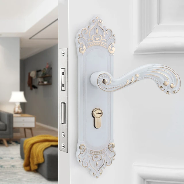 Cerradura de puerta interior para dormitorio, cerrojo silencioso con luz  Americana, de lujo, doble, estilo nórdico, de madera maciza - AliExpress