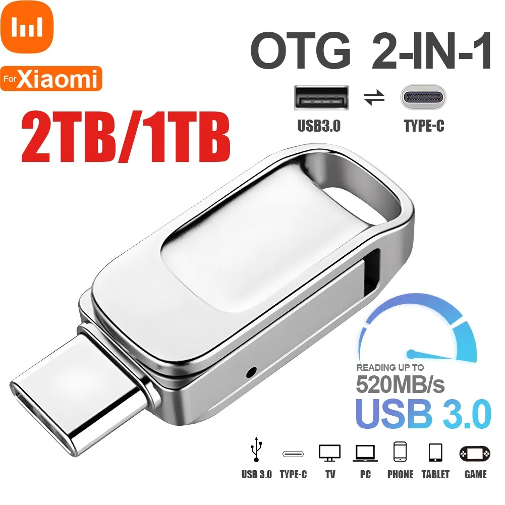 USB Flash Drive 1TB 2TB TypeC And Computer USB 2in1 Disk Highspeed