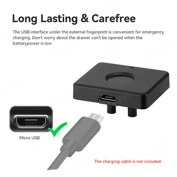 Smart Home Biometric Fingerprint Lock Hidden Drawer Electronic Lock Privacy File Storage Keyless Residential Security Protection 3