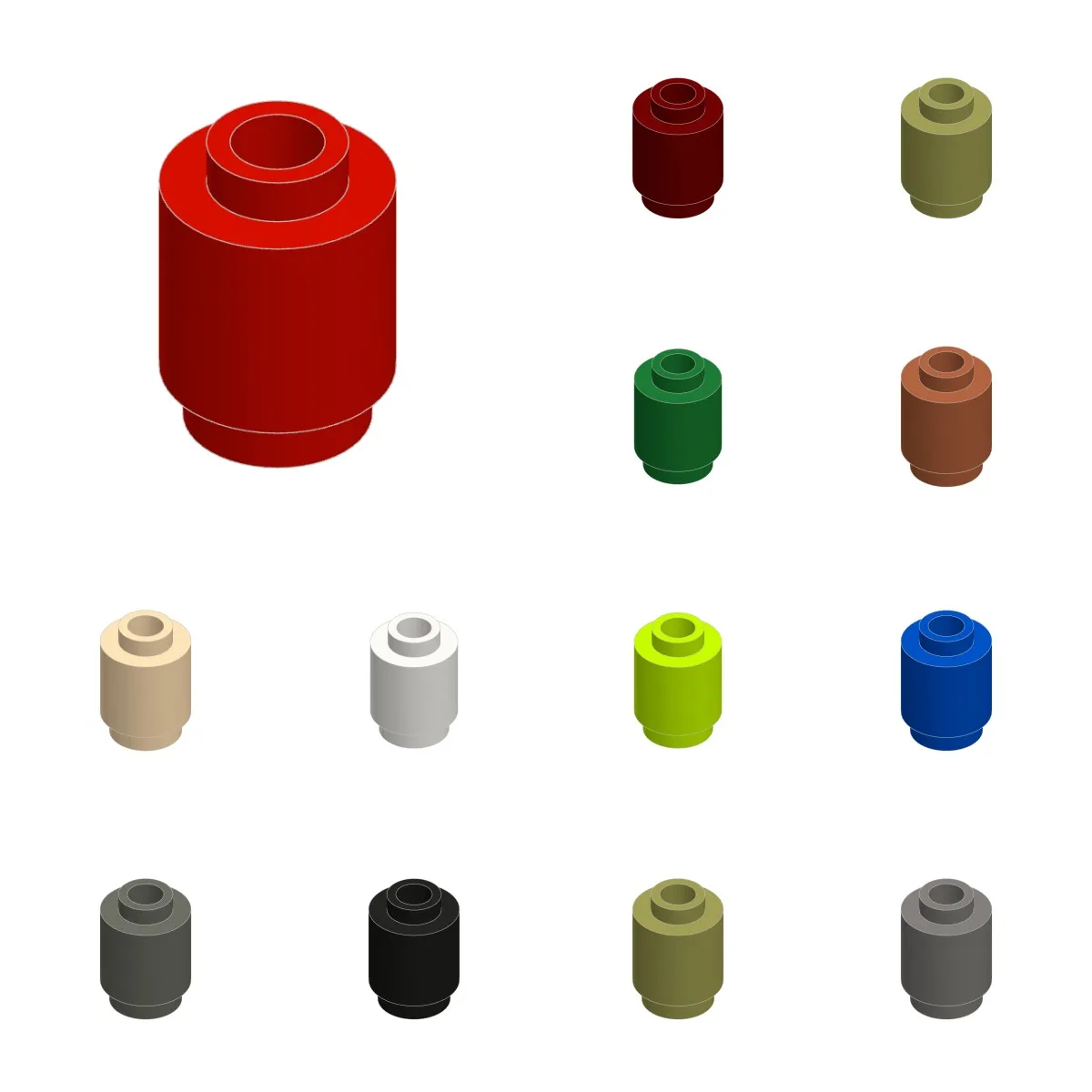 50 stücke 3062b 30068 35390 3062 Zubehör 1x1 Zylindrischen Ziegel DIY Gebäude Blöcke Pädagogisches Spielzeug Stadt Spielzeug