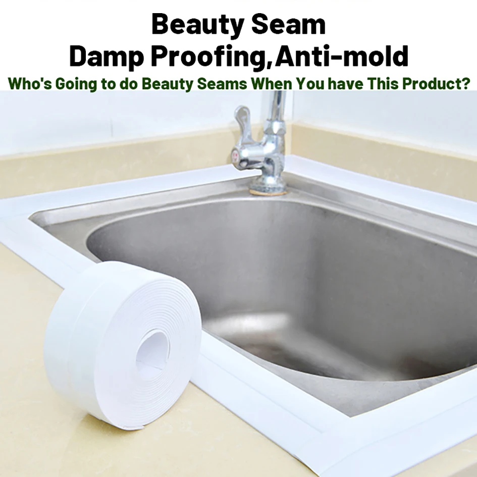 

320cm Kitchen Self Adhesive Waterproof Sticker Sink Edge Tapes Bath Caulk Strip Waterproof Wall Sealing Tape Strips Mold Proof