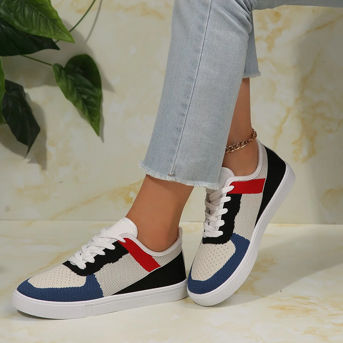 2024 Women's Autumn Simple Solid Color Comfortable Non-slip Loafers Outdoor Shallow One-leg Mesh Breathable Vulcanized 36-43