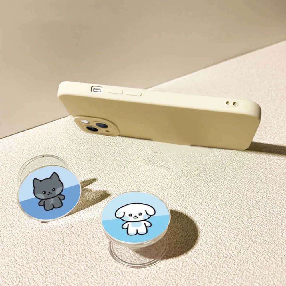 

Kpop ZB1 ZERONI Mobile Phone Holder 3.8CM Round Stretchable Cartoon Cute PVC Mobile Phone Support ZEROBASEONE Fans ZhangHao Gift