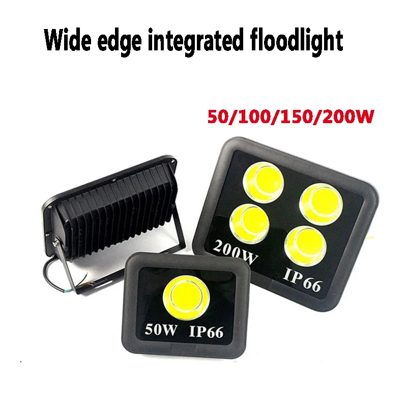 Wide Edge Integrated Floodlight Cob Outdoor Waterproof Engineering Rectangular Spotlight LED High Brightness Floodlight