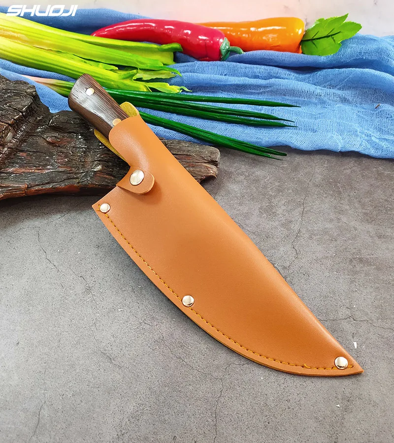 Knife Cover Chef Butcher Kitchen Tools Full Tang Handle Leather Knife  Sheath-r