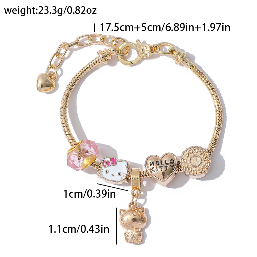 سوار "هيلينا" المطلي بالذهب مع تعليقات "هالو كيتي"...