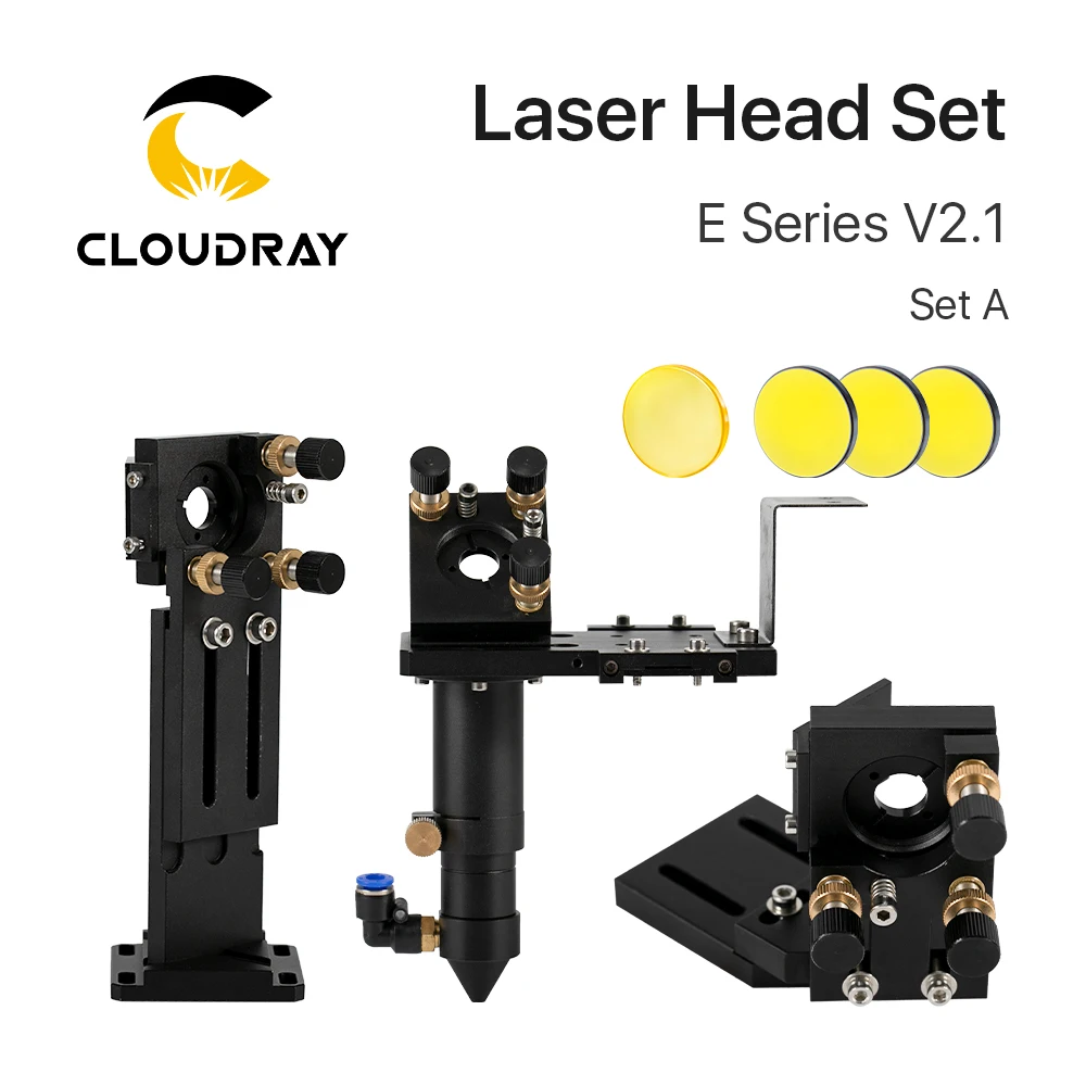 Laser Module Cloudray E Series CO2 Laser Head Set 1 Pcs Focusing Lens 3 Pcs Reflector Mirrors for Engraver Cutting Machine Parts