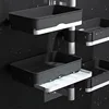 Rotary soap box Soap box perforation-free wall mounted drain storage rack multi-function dry and wet separation 5
