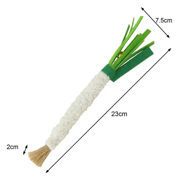 Cat Teaser Training Toy Kitty Teething Toy Scallion-shaped Cat Chew Toy for Teething Relief Training Soft Felt Pet for Kitty 6