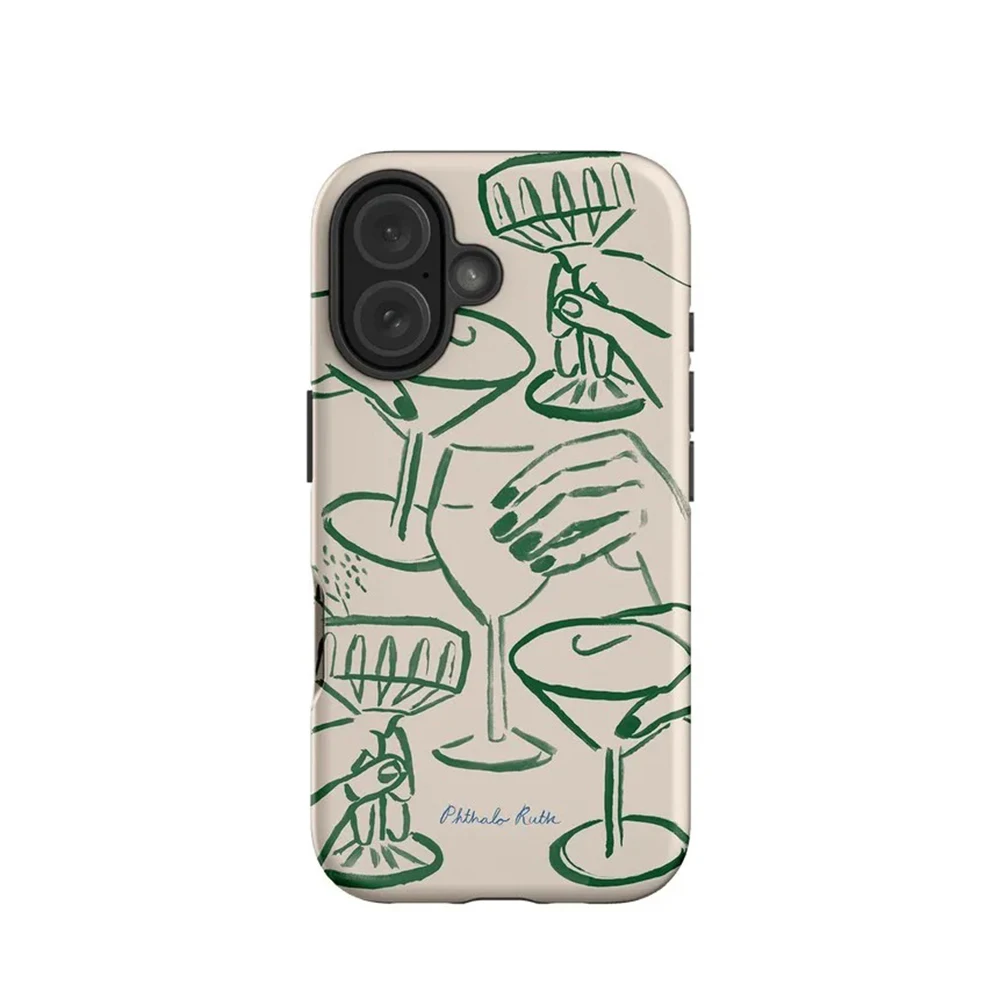 Elegant Wine Glass Fruit Design Luxury Double-Layer Phone Case