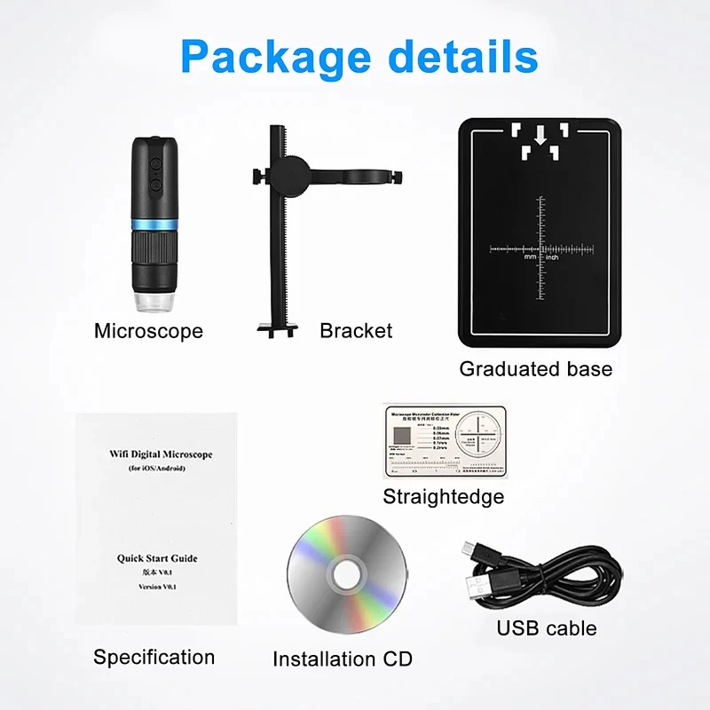 디지털 현미경 전문 USB 8 LED 내시경 1600X 줌 카메라 돋보기 휴대폰 PC 코인 납땜 도구용