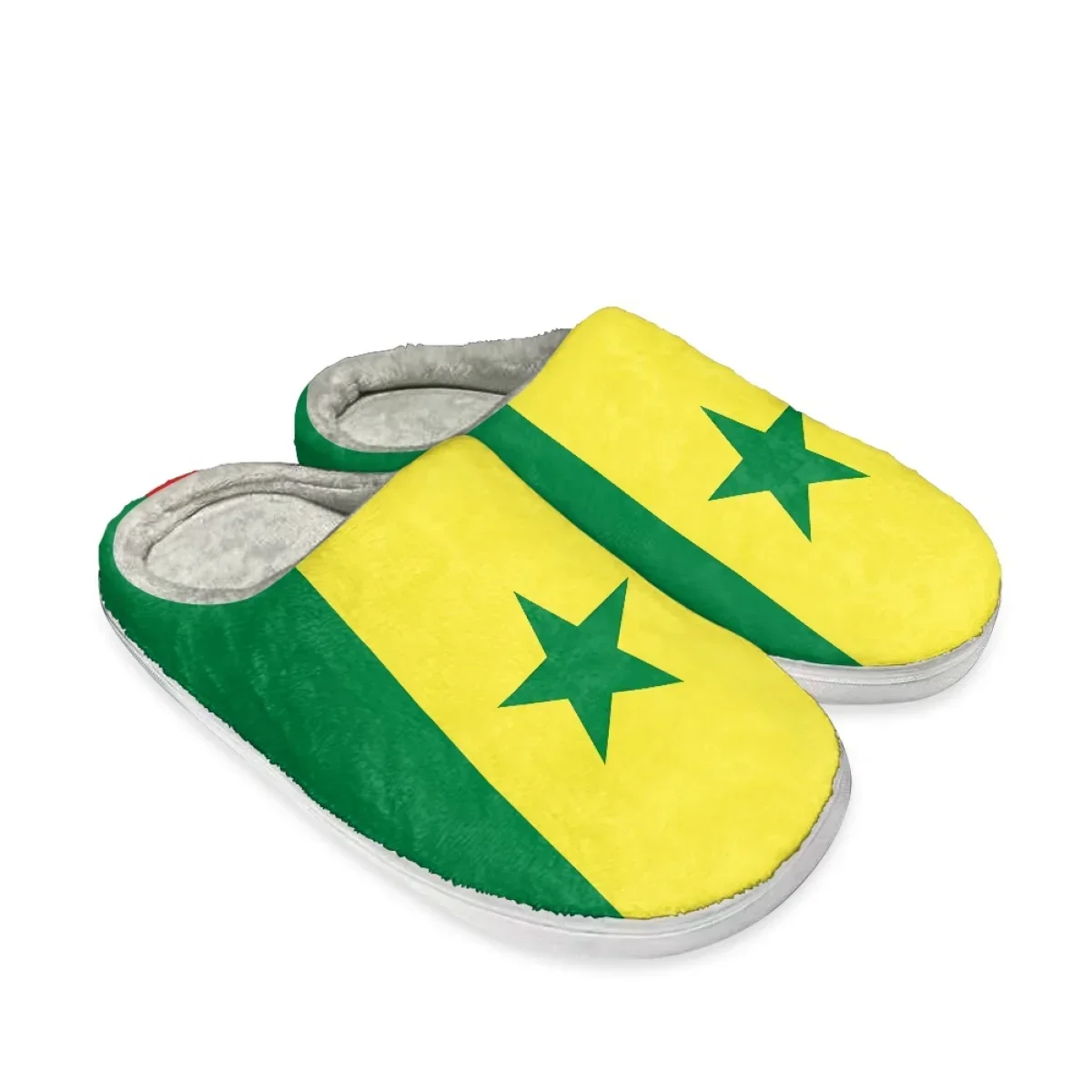 Senegalese Flag Design Winter Indoor Female's Slippers Comfotable House Cotton Slippers Zapatos Non-slip Floor Shoes for Women