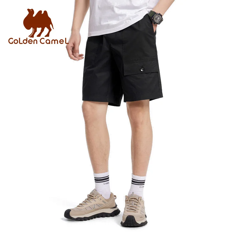 

GOLDEN CAMEL Men's Hiking Shorts Militar Tactical Shorts Cotton Casual Pants Loose Beach Fishing Shorts for Men 2023 Summer New