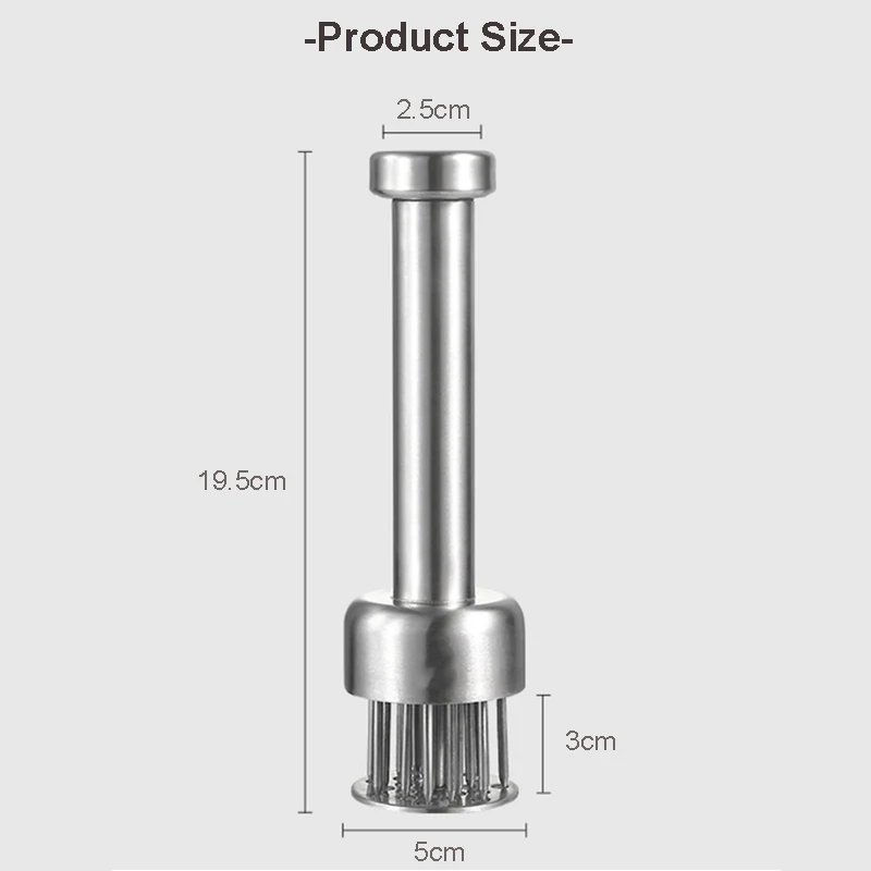 304 Stainless Steel Meat Tenderizer, Durable 21 Ultra Sharp Needle Blade Tenderizer for Steak, Beef-Kitchen Cooking Tools