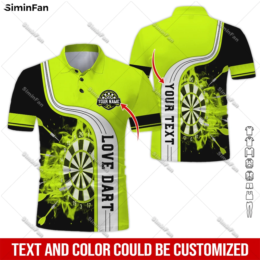 

Custom Name Colorful Love Darts Mens Polo Shirts 3D Printed Male Short Sleeve Lapel Tee Summer Sporty Tennis Tshirt Female Top