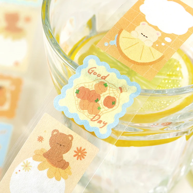 30mm * 3m 포레스트 스위트 프루트 하우스 시리즈 카와이 동물 꽃무늬 라벨 다이 커팅 테이프 DIY 스크랩북킹 재료