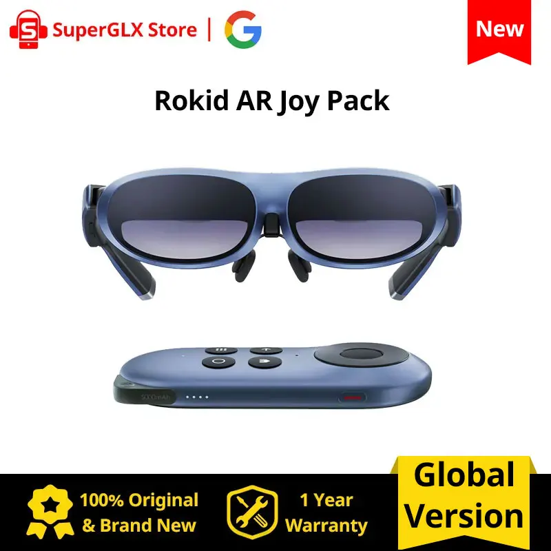 

Rokid Joy Pack AR Glasses Android TV Smart Glasses with 360" Micro-OLED Display Google Play Media Streaming HDCP