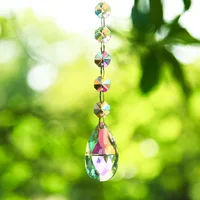 Crystal Suncatcher Wind Chime Octagonal AB Colourful Pendant Prisms Outdoor Garden Windows Wedding Hanging Ornaments Home Decor 1