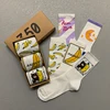 Women's Socks 3 Pairs/Box Cute Banana Moon Stockings Cotton Harajuku White College Style Soft Cartoon Gifts Pack Funny Socks 1