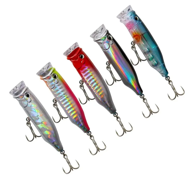 1Pcs Fishing Lures 7cm/9.4g Popper Bait 2024 New Topwater Plastic Artificial Hard Bait Crankbait Wobblers Perch Fishing Tackle 6