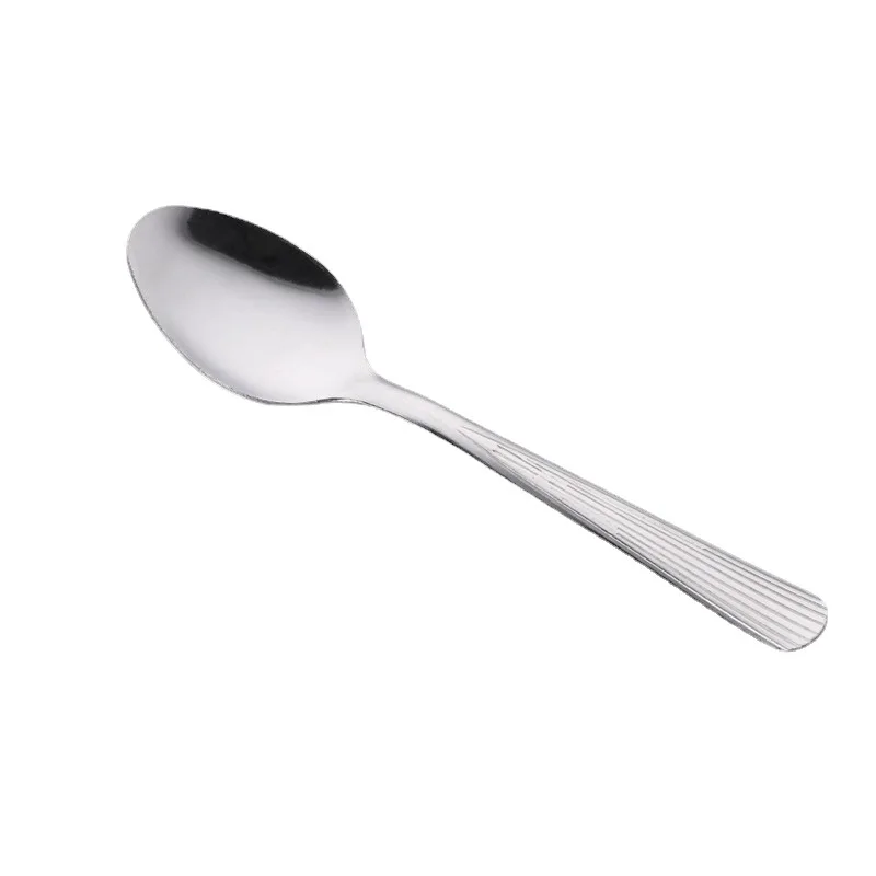 Home Dining Stainless Steel Spoon Student Canteen Meal Spoon Creative Pattern Stainless Steel