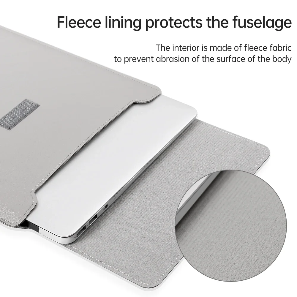 Capa de Bolsa de Couro para Laptop para Macbook Air Pro 13 m2 m1 14 16 Capa do Notebook Huawei hp Lenovo 15 Case 2023 - Imagem 5