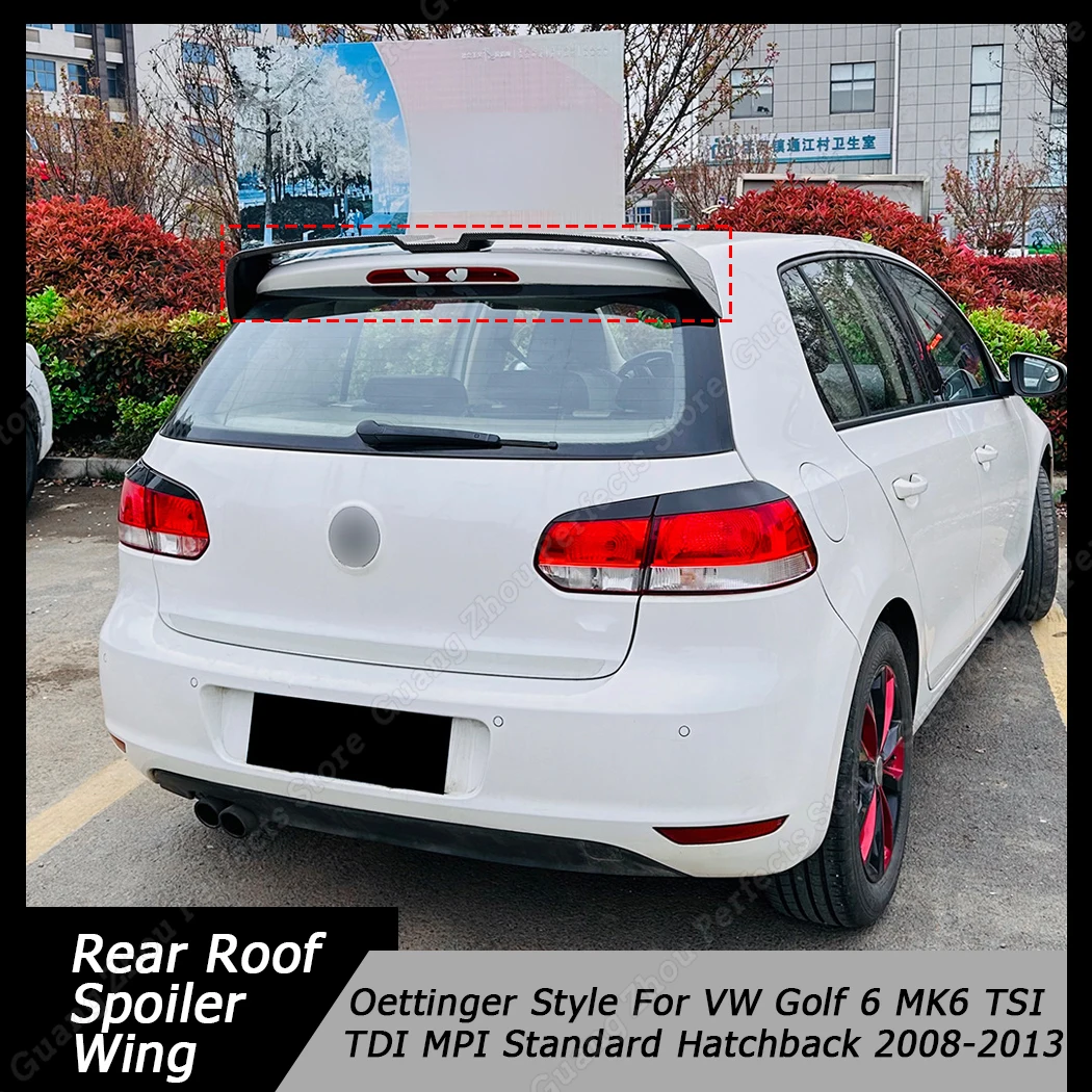 글로스 블랙 플라스틱 리어 루프 스포일러 윙 오팅거 스타일, VW 골프 6 MK6 TSI TDI MPI 표준 해치백 2008-2013 장식