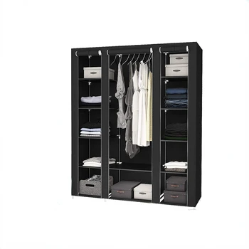 Clothes Wardrobe Fabric Closet Wardrobe Cabinet Storage Organizer Non-woven Portable Wardrobe Bedroom 172*43*134cm HWC