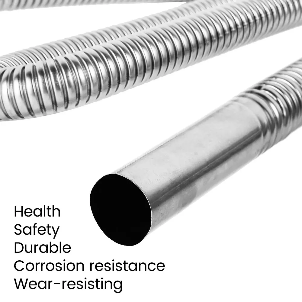 120/200CM Exhaust Pipe Stainless Steel Flexible Exhaust Hose Diesel Gas Vent Hose for Car Air Diesel Parking Heater Accessories