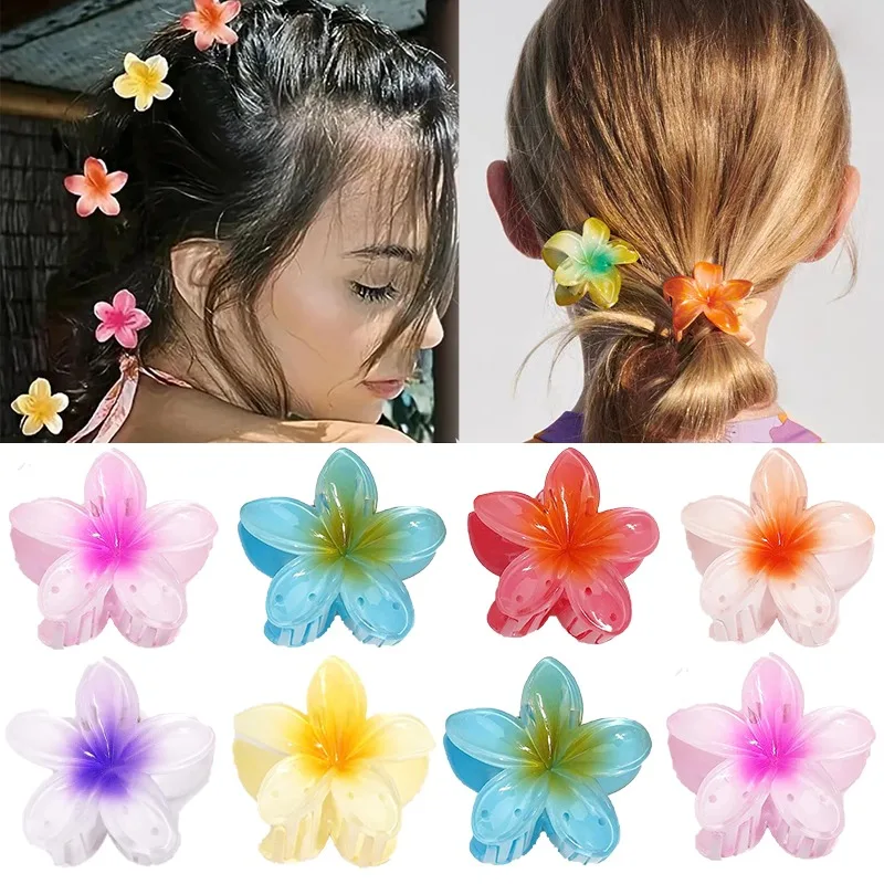 

Girls Colorful Flower Hair Claws Women Pigtail Hairpins Lady Braid Hairclip Female Gripping Clip Sweet Headwear Hair Accessories