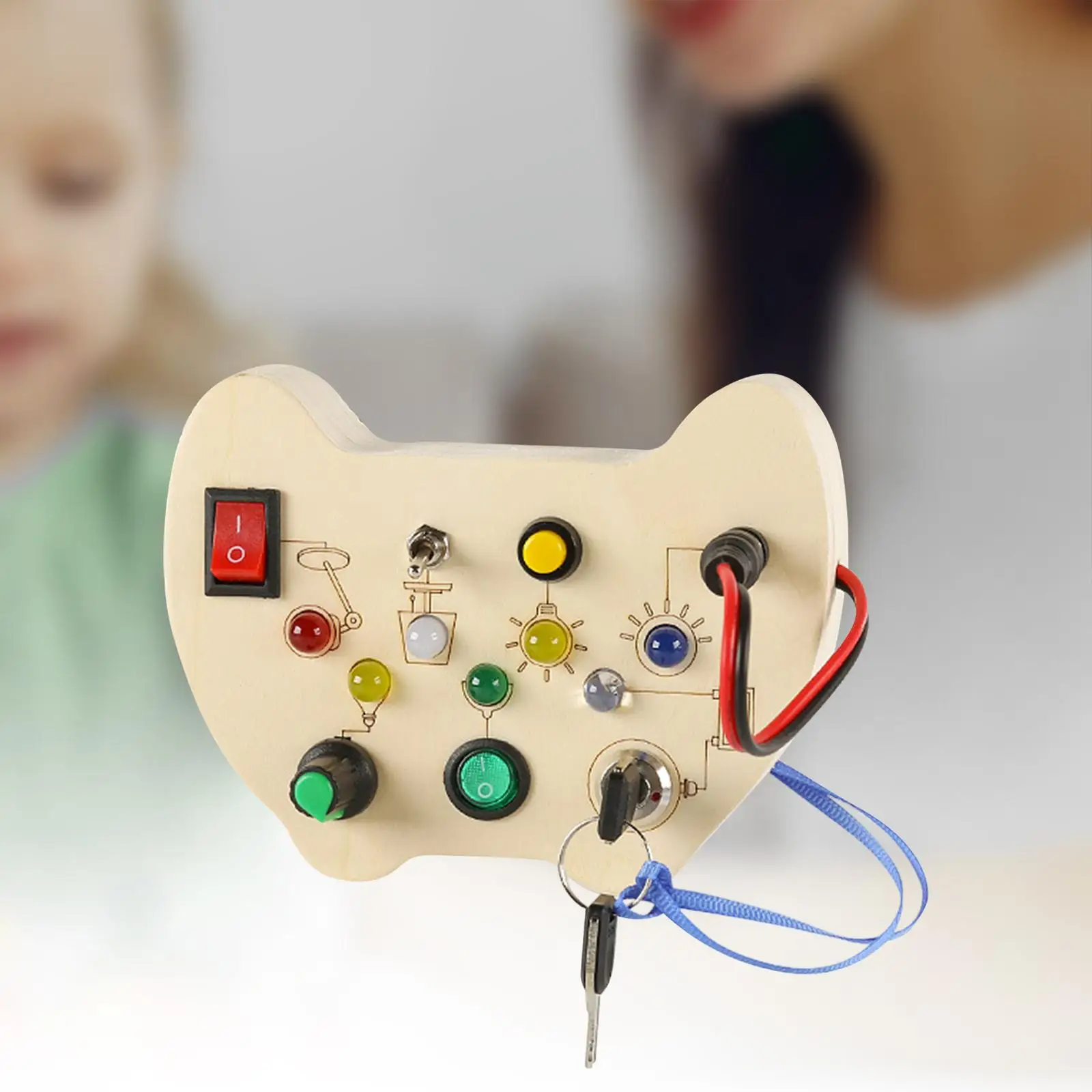 

Montessori Toy Lights Switch Toy LED Busy Board for Celebrations Children